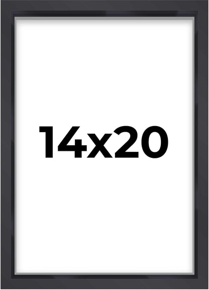 14x14 Shadow Box Black | 3/4" Depth of Usable Space | Solid Wood Pine | Includes UV Resistant Acrylic Plexiglass, Acid-Free Backing & Hanging Hardware | Made to Order in USA - Colors G