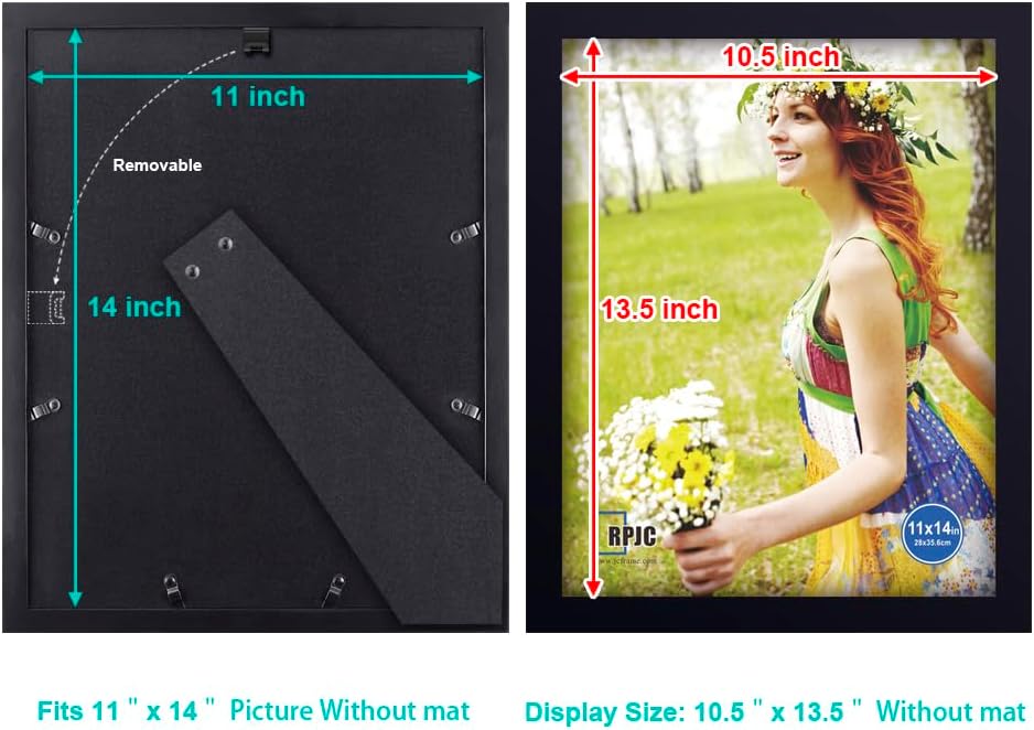 RPJC 5x7 Picture Frames Made of Solid Wood High Definition Glass for Table Top Display and Wall Mounting Photo Frame Black