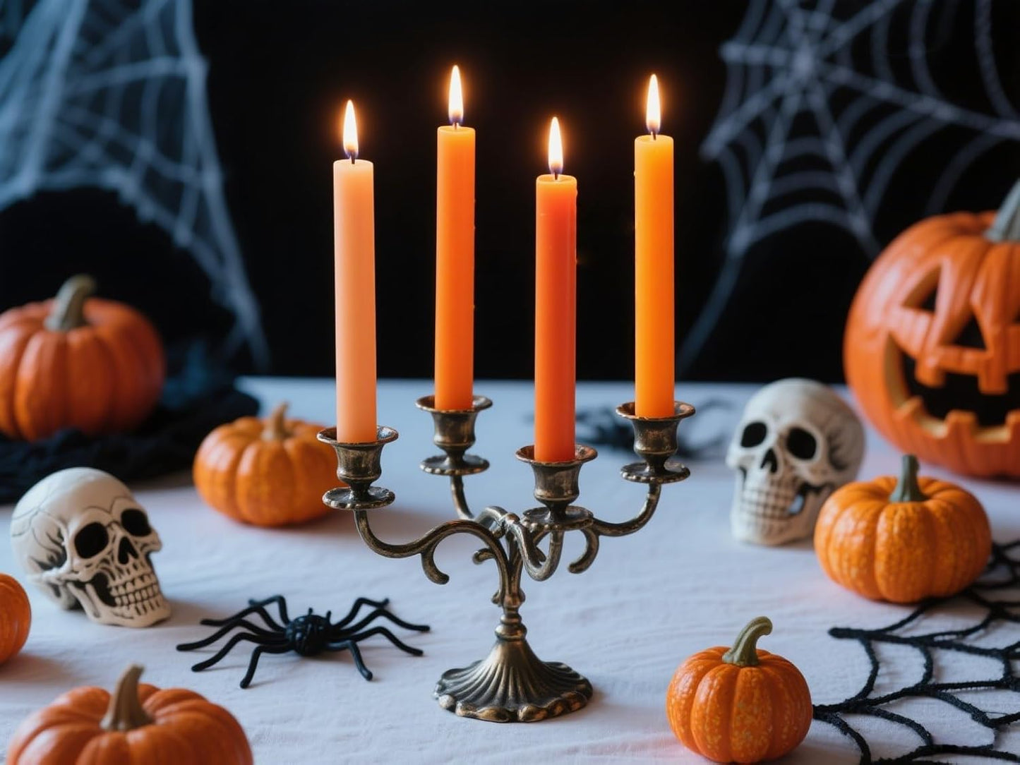 12-Pack Earth Tone Taper Candles, 10 Inch Unscented Dripless Candlesticks, Long-Lasting Burn Time of 7-8 Hours, Perfect for Fall Harvest Halloween Thanksgiving Dinners Parties and Home Décor