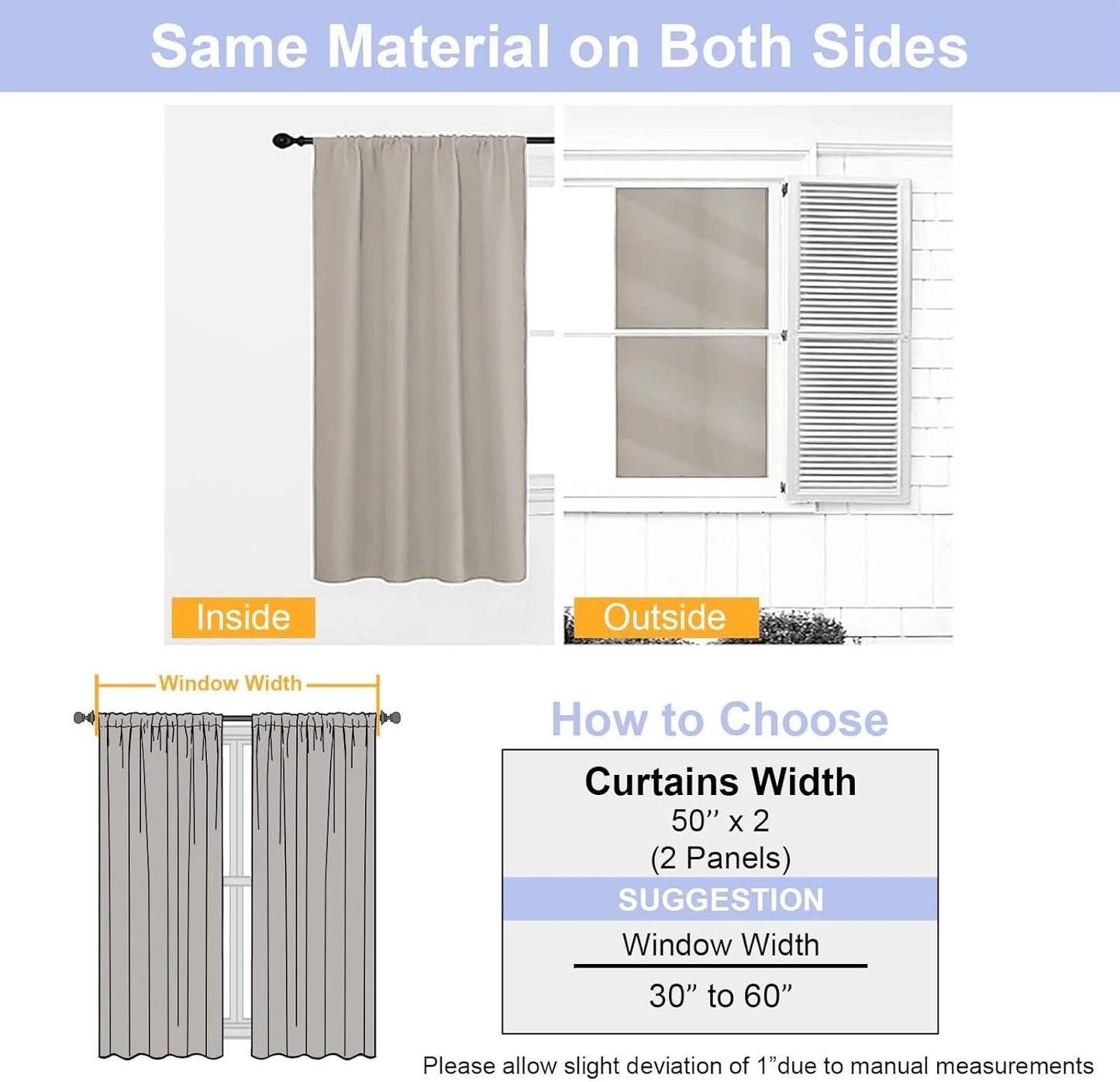 Simplebrand Ava Sage Green Blackout Curtains for Bedroom 63 Inch Length 2 Panels Set, Solid Thermal Insulated Energy Saving Rod Pocket Window Treatment Curtains Blackout Drapes, W40 x L63 Inch, Sage - Colors C