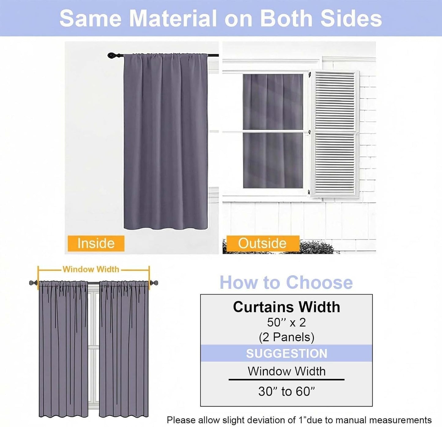 Simplebrand Ava Sage Green Blackout Curtains for Bedroom 63 Inch Length 2 Panels Set, Solid Thermal Insulated Energy Saving Rod Pocket Window Treatment Curtains Blackout Drapes, W40 x L63 Inch, Sage - Colors A