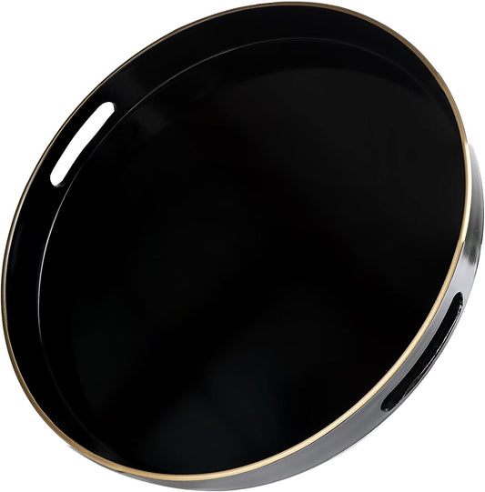Green Decorative Tray with Handles, Versatile Serving Tray for Coffee Table, Ottoman, Ideal for Serving, Displaying, Organizing, 15.7"*10.2"*1.57"
