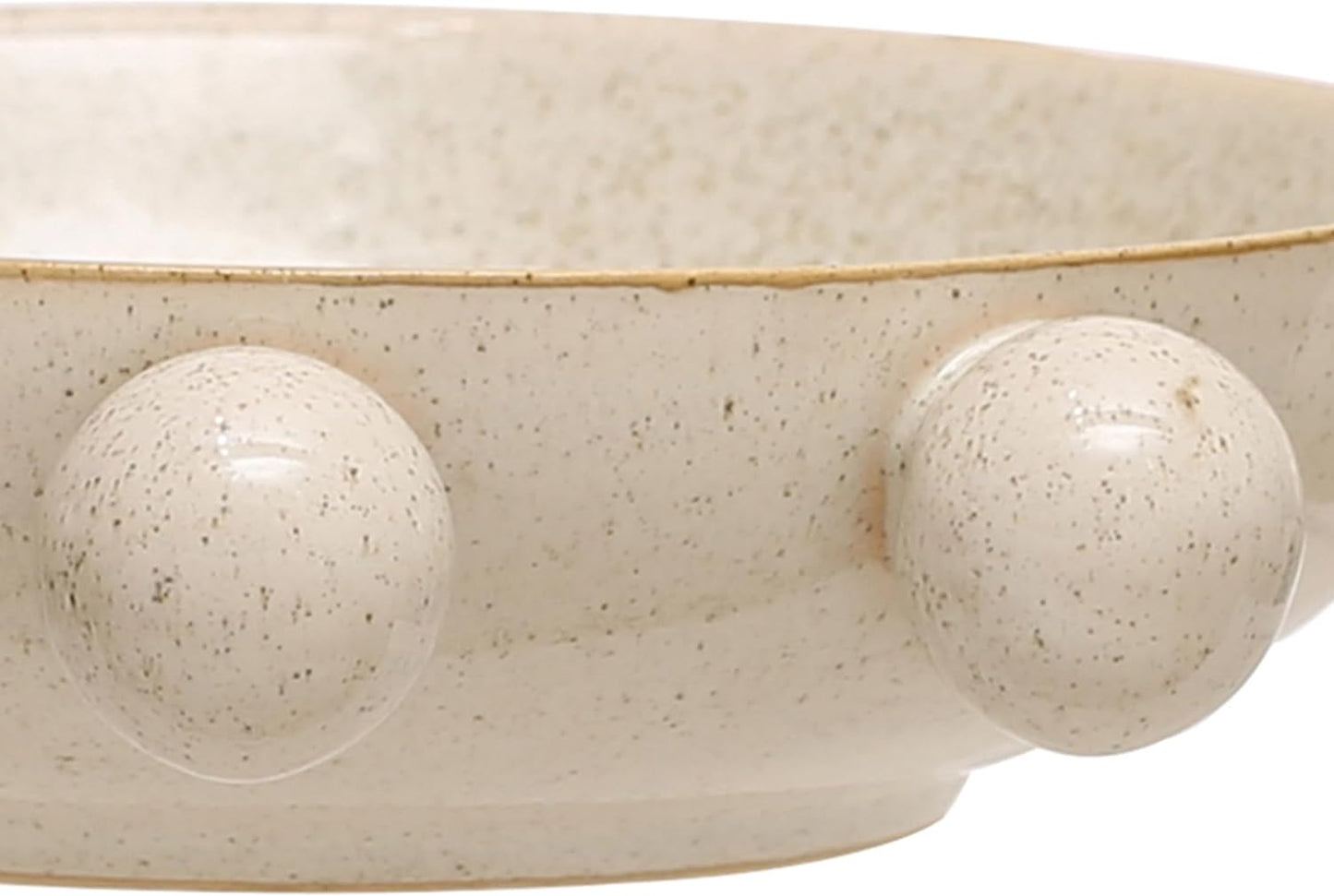 Bloomingville 9.75 Inches Stoneware Bowl with Orbs and Reactive Glaze, Black