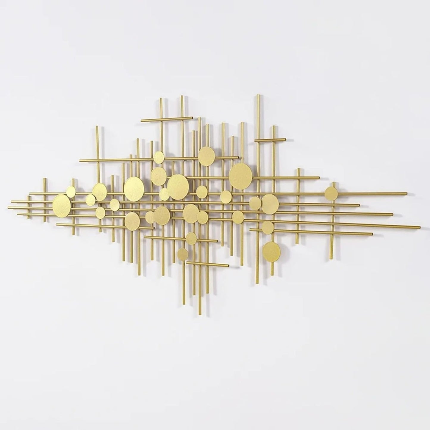homary Large Metal Wall Art – 47.2" Modern 3D Abstract Geometric Overlapping Design, Iron Wall Decor for Living Room, Dining Room, Office