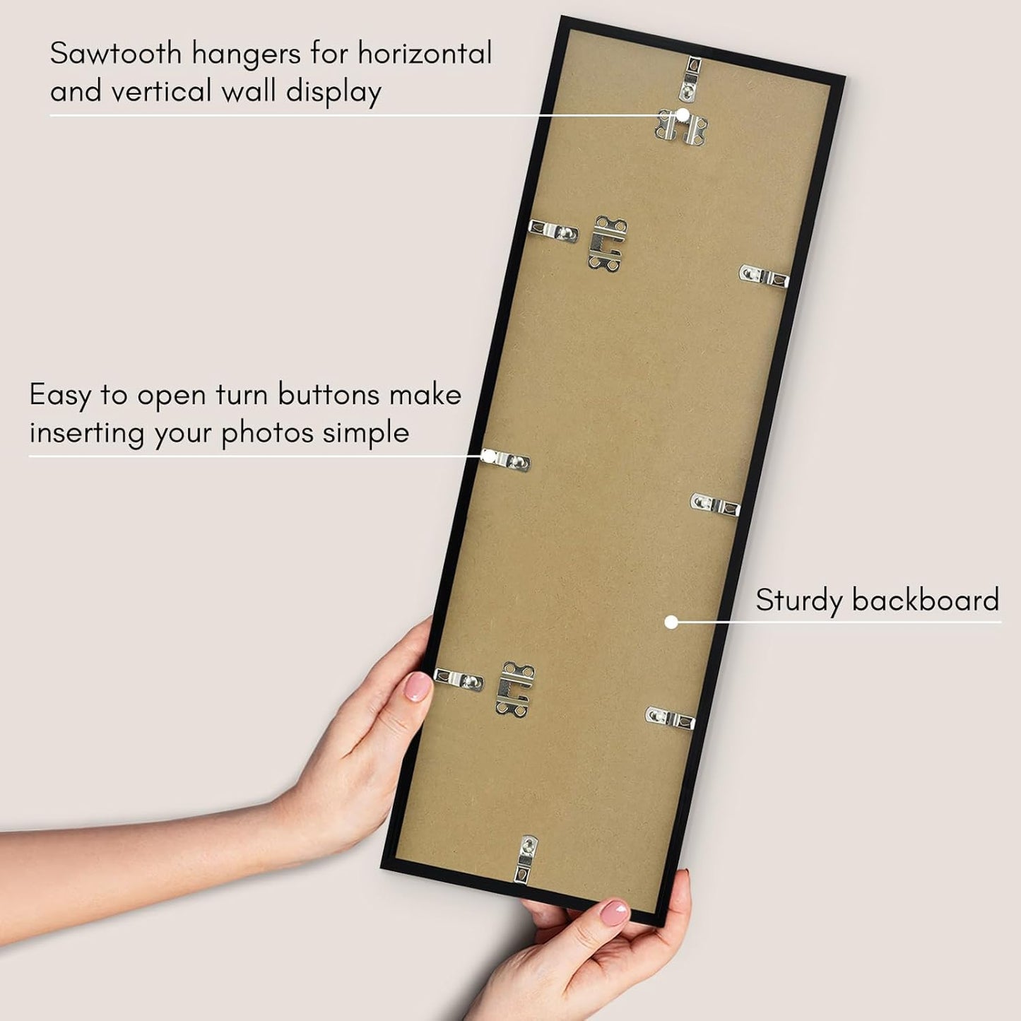 Americanflat 24x36 Poster Frame with Polished Plexiglass - Streamline Collection - Thin Border Picture Frame for Wall Display - Hanging Hardware Included - Black - Colors D
