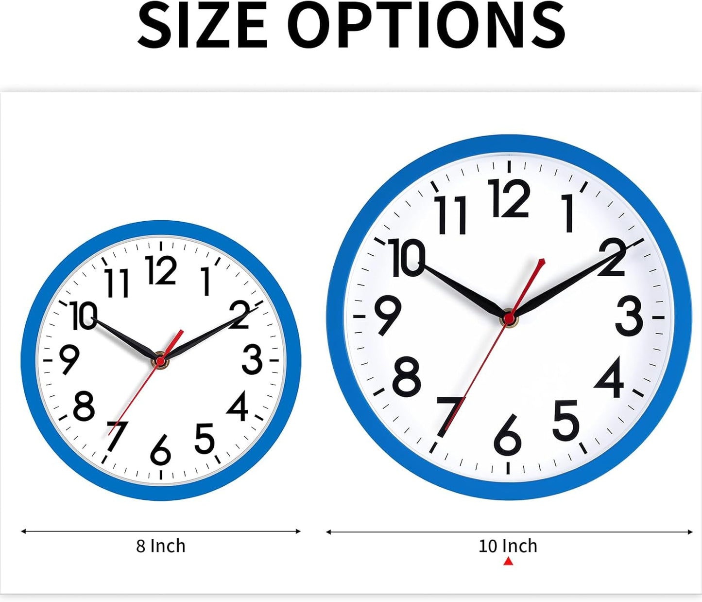 AKCISOT Wall Clock, Modern Small Wall Clocks Battery Operated 8 Inch, Silent Non-Ticking Analog Classic for Office, Home, Bathroom, Kitchen, Bedroom, School(Black)