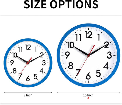 AKCISOT Wall Clock, Modern Small Wall Clocks Battery Operated 8 Inch, Silent Non-Ticking Analog Classic for Office, Home, Bathroom, Kitchen, Bedroom, School(Black)