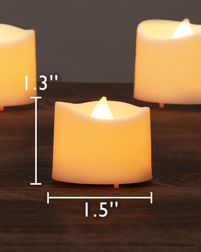 Homemory 24Pcs Flickering Flameless Candle Battery Operated, 200+Hours Fake Electric LED Tea Lights for Votive, Centerpiece Table Decorations, Wedding, Aniversary, Halloween, Christmas