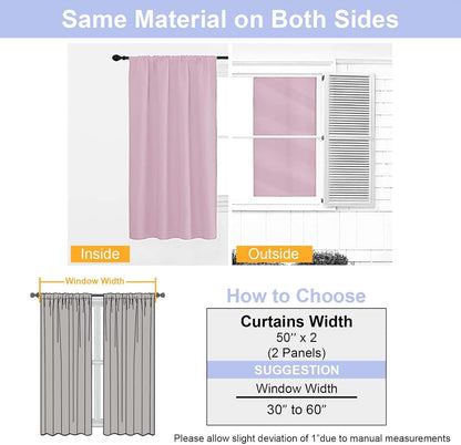 Simplebrand Ava Sage Green Blackout Curtains for Bedroom 63 Inch Length 2 Panels Set, Solid Thermal Insulated Energy Saving Rod Pocket Window Treatment Curtains Blackout Drapes, W40 x L63 Inch, Sage - Colors C