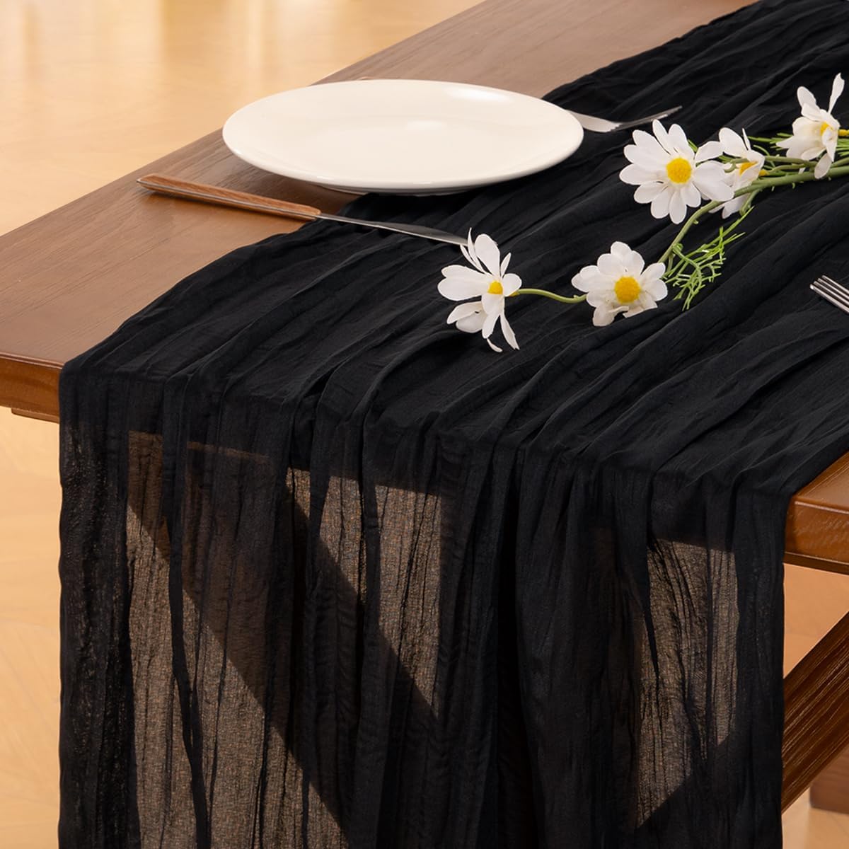 Socomi 3pcs Sage Green Cheesecloth Table Runner Summer Boho Rustic Gauze 120 inch 10FT Cheese Cloth Sheer Runner for Wedding Party Baby Shower Home Decor Holiday Decorations