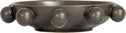 Bloomingville 9.75 Inches Stoneware Bowl with Orbs and Reactive Glaze, Black