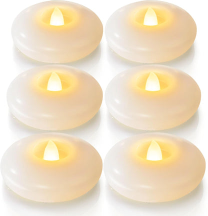 Homemory 24 Pack 3” Flameless Led Floating Candles, 200 Hour White Battery Operate Waterproof Tealights for Cylinder Vases, Centerpieces at Wedding Decor, Party, Pool