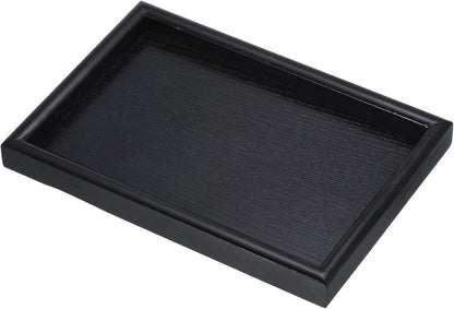PATIKIL Wood Serving Tray 12x8 Inch Outer Base, Rectangular Decorative Platter for Home Decor Kitchen Table Candle Holder, Black