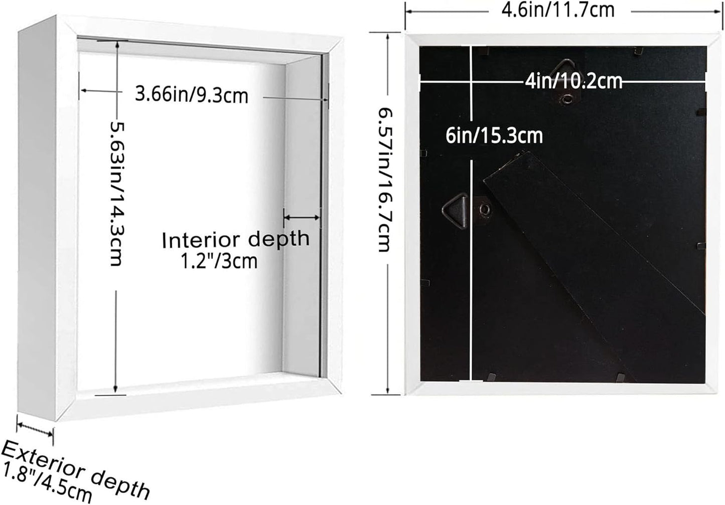 8x8 Shadow Box Frame Display Case with Letter Stickers, 3D Picture Frame, Display Case Box for Memorabilia, Baby Items, Wedding Memories, Crafts, Tickets and Photos (White, 8x8)