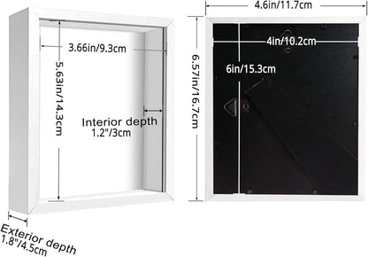 8x8 Shadow Box Frame Display Case with Letter Stickers, 3D Picture Frame, Display Case Box for Memorabilia, Baby Items, Wedding Memories, Crafts, Tickets and Photos (White, 8x8)