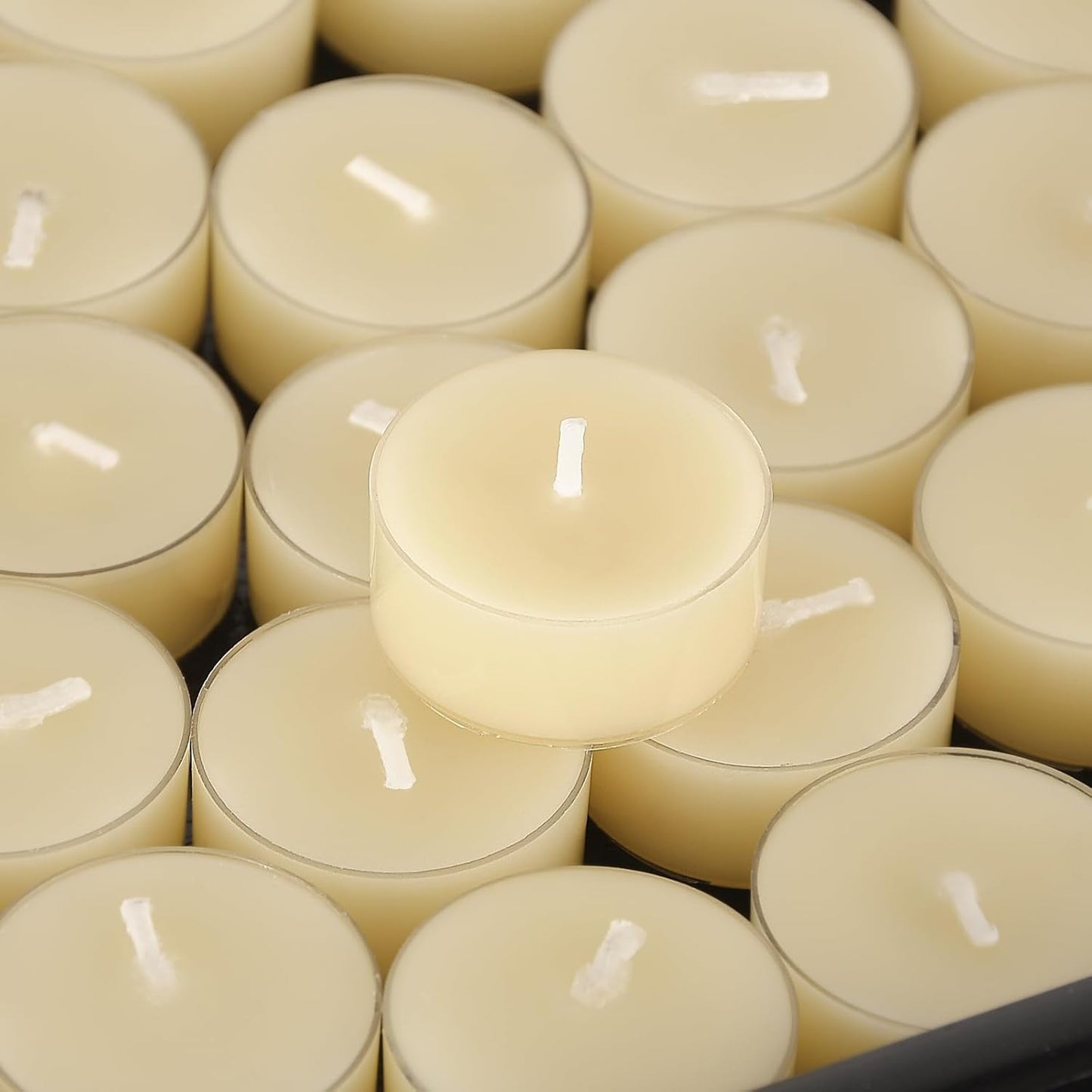 Natural Yellow Beeswax Tealight Candles - 12pcs - Organic Candle Natural Scent Smokeless Clean Burning
