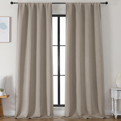 Simplebrand Ava Sage Green Blackout Curtains for Bedroom 63 Inch Length 2 Panels Set, Solid Thermal Insulated Energy Saving Rod Pocket Window Treatment Curtains Blackout Drapes, W40 x L63 Inch, Sage - Colors C
