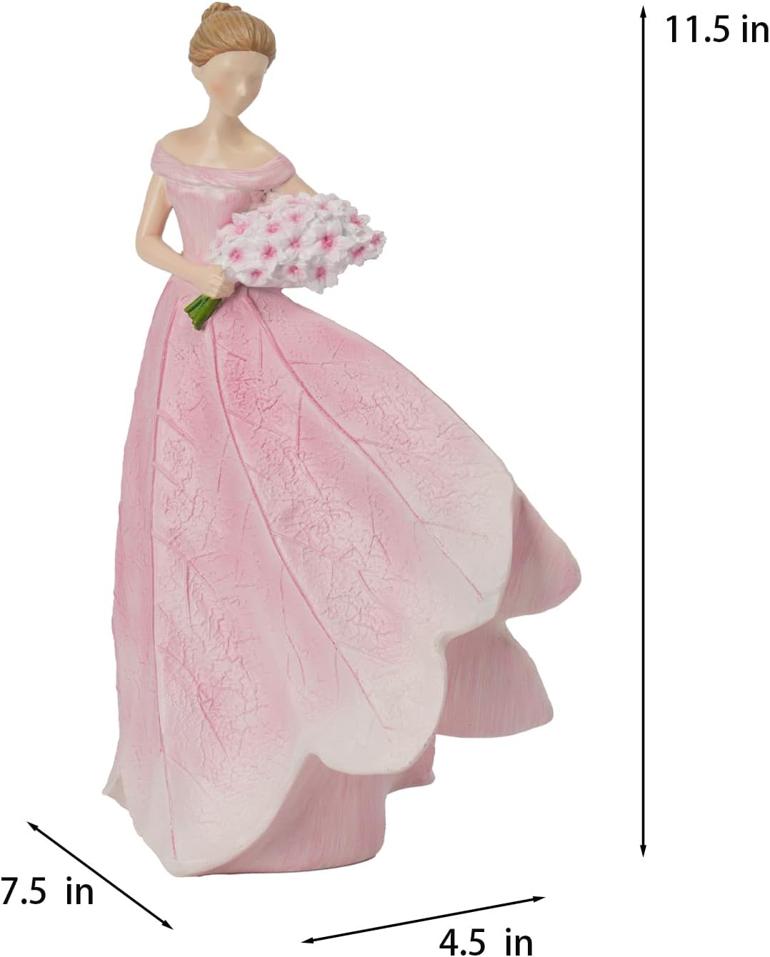 Guichifun Fairy Statue Collection Home Decoration - Leaf Angel Girls Resin Modern Table Decor for Living Room Office Sculpture Decor for Women Indoor Rustic Figurines Gift 5 x 3 x 7.5 Inch