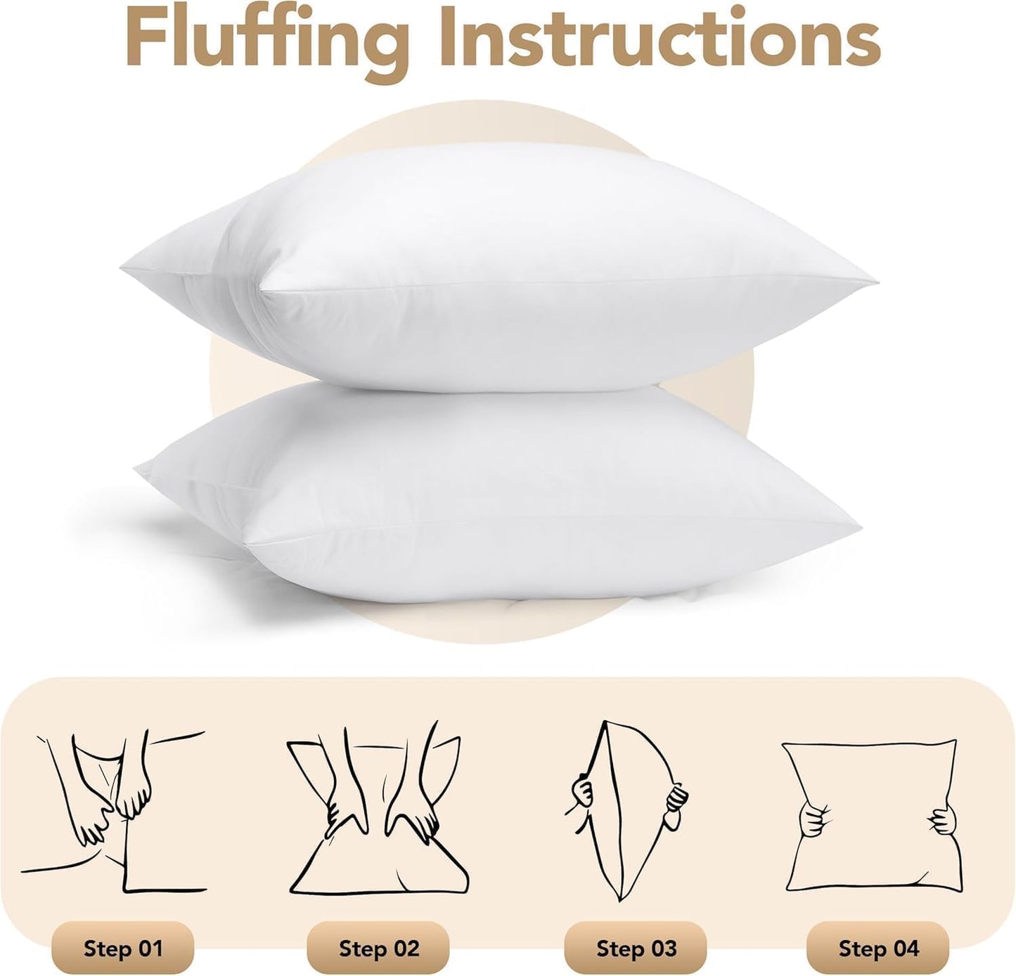 Utopia Bedding Outdoor Pillow Inserts 18 x 18 Inches (Pack of 4, White), Water Resistant Garden Throw Pillows for Patio and Porch Furniture
