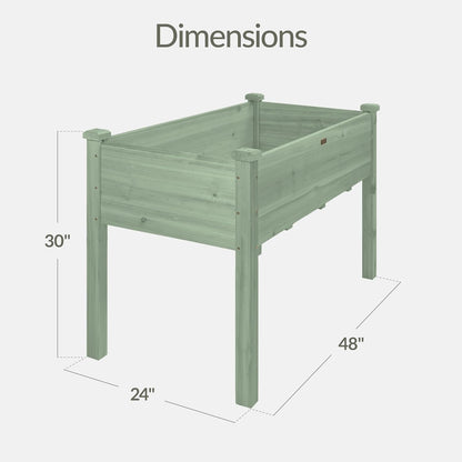 Best Choice Products 72x24x30in Raised Garden Bed, Elevated Wood Planter Box Stand for Backyard, Patio, Balcony w/Divider Panel, 6 Legs, 300lb Capacity - Natural