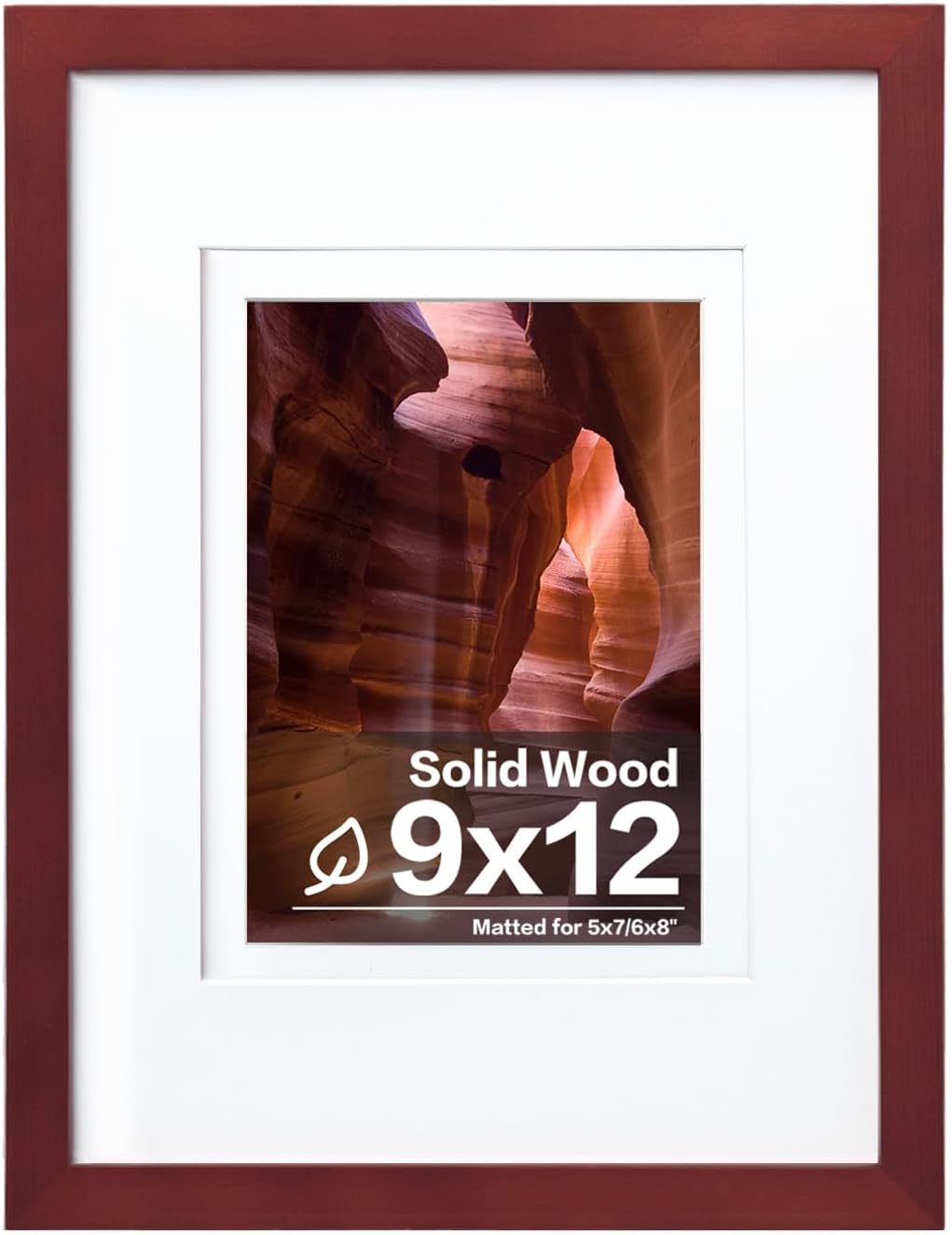Egofine 12x16 Picture Frame Black, Covered by Plexiglass Made of Solid Wood, Display Pictures 9x12 and 11x14 with Mat or 12x16 Without Mat, for Wall Mounting Photo Frame - Colors A