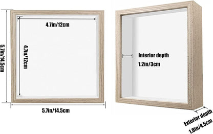 8x8 Shadow Box Frame Display Case with Letter Stickers, 3D Picture Frame, Display Case Box for Memorabilia, Baby Items, Wedding Memories, Crafts, Tickets and Photos (White, 8x8)