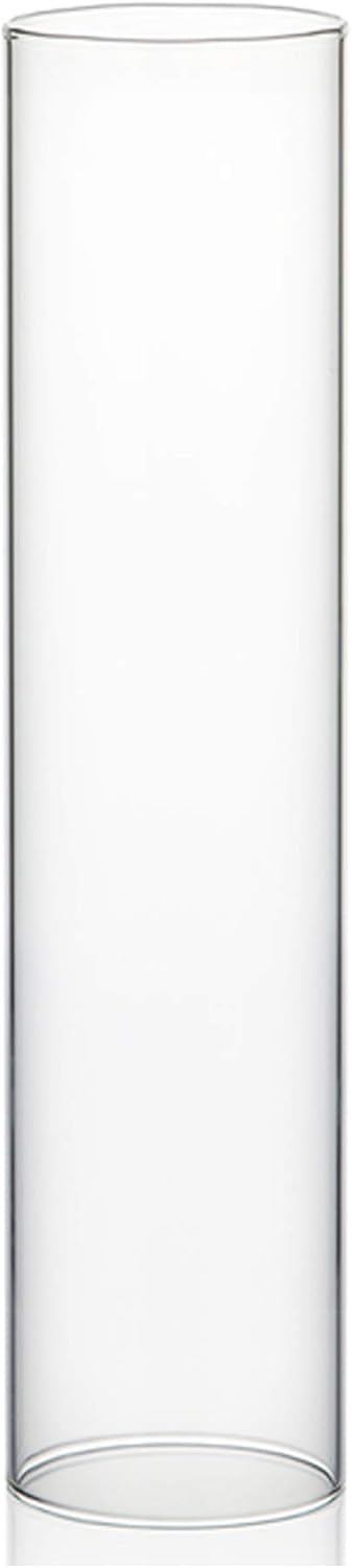 WGVI Hurricane Candle Holder Sleeve, Wide 4", Height 10", Clear Glass Cylinder Candleholder, Chimney Tube, Open Ended Candle Shade, 1 Piece - Colors B