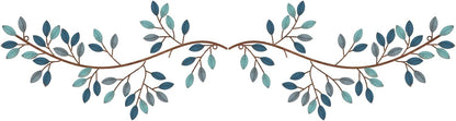 Hotop 2 Pieces Metal Tree Leaf Wall Decor Vine Olive Branch Leaf Wall Art Wrought Iron Scroll Sculptures Above the Bed, Living Room, Outdoor Decoration (Classic Style,Black)