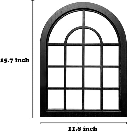 ZEXUIRU 4 Set. Rustic Wall Mirrors for Bedroom Bathroom Living Room Entryway Wood Farmhouse Square Easy to Hang Framed Decorative Accent Hanging Wall-Mounted Mirror Set for Living Room - Black
