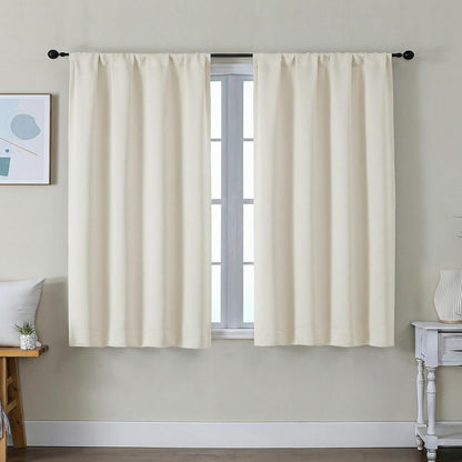 Simplebrand Ava Sage Green Blackout Curtains for Bedroom 63 Inch Length 2 Panels Set, Solid Thermal Insulated Energy Saving Rod Pocket Window Treatment Curtains Blackout Drapes, W40 x L63 Inch, Sage - Colors B