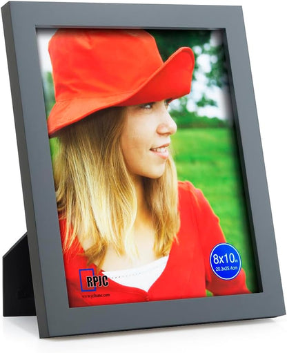 RPJC 5x7 Picture Frames Made of Solid Wood High Definition Glass for Table Top Display and Wall Mounting Photo Frame Black