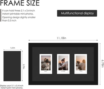 DUENPY 14x26 Collage Picture Frame 4x6 Collage Picture Frame Displays Twelve 4x6 inch Photos Available Horizontal Wall Mounting Display and Vertical Black - Colors A