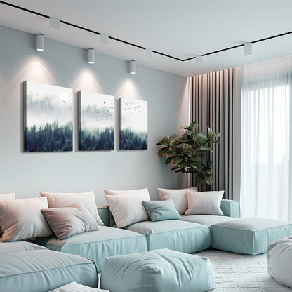 MHARTK66 Wall Art for Living Room Modern Wall Decor for Bedroom Office Decor Abstract Mountain Forest Landscapes Ink Painting 3 Piece Framed Canvas Art Prints Ready to Hang Wall Pictures Home Decor