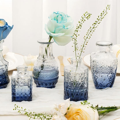 Clear Glass Bud Vase Set of 12 Pcs,Small Bud Vases in Bulk,Glass Crystal Flower Vases Table Centerpieces for Party Event Wedding Decor Baby Shower Decorations (Clear, 12 Pcs)