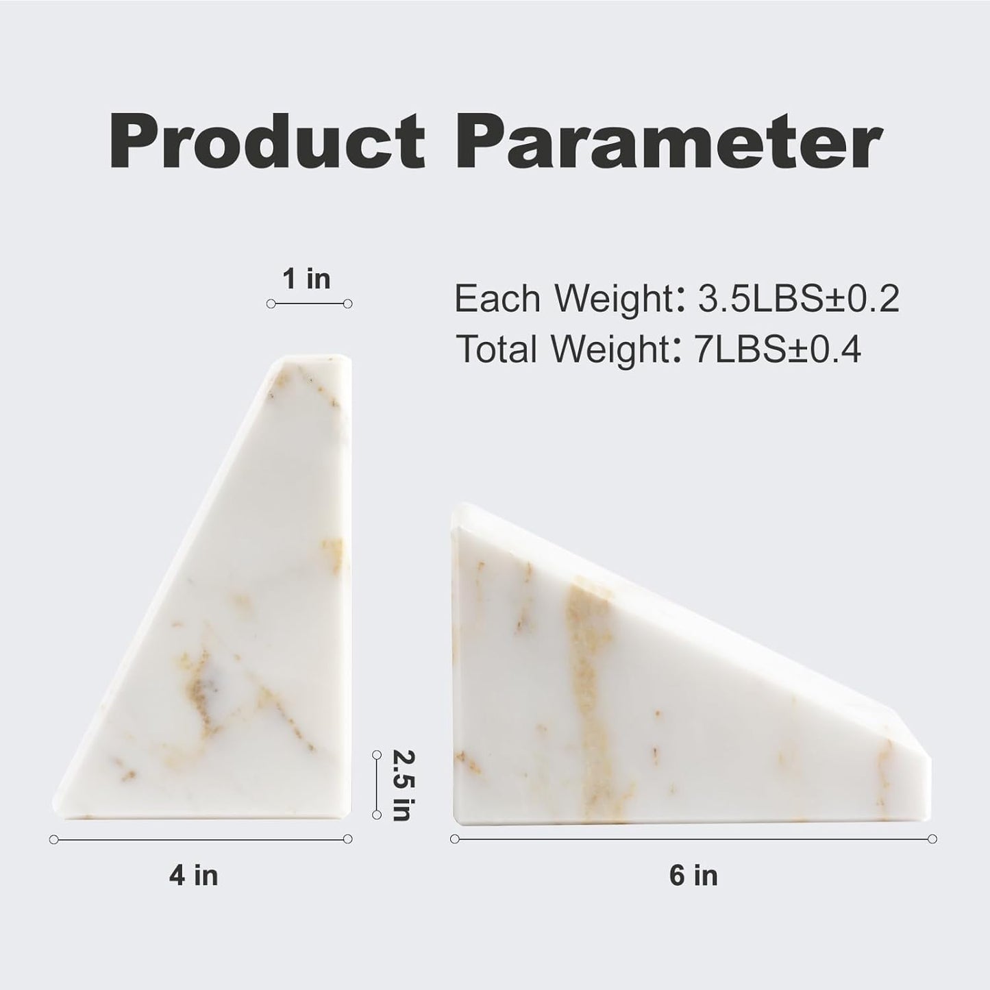 Karibiber Travertine Bookends for Heavy Books, Marble Decorative Bookends for Shelves, Heavy-Duty Stone Book Ends for Hardback Book & Cookbooks, Unique Book Stopper & Holder, Travertino Italy