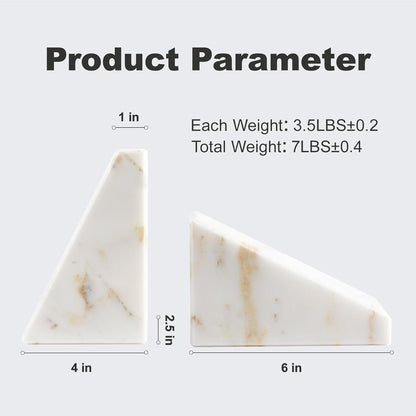 Karibiber Travertine Bookends for Heavy Books, Marble Decorative Bookends for Shelves, Heavy-Duty Stone Book Ends for Hardback Book & Cookbooks, Unique Book Stopper & Holder, Travertino Italy