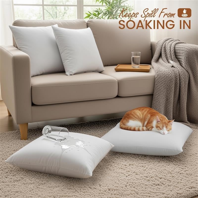 Utopia Bedding Outdoor Pillow Inserts 18 x 18 Inches (Pack of 4, White), Water Resistant Garden Throw Pillows for Patio and Porch Furniture