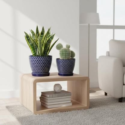 Docrin 3-Pack Ceramic Planters Set - 6.5"+5.3"+4" Dual-Tone Flower Pots with Drainage Holes, Modern Indoor Outdoor Planters for Succulents/Herbs/Large Plants, Home Office (Brownish Black & White)