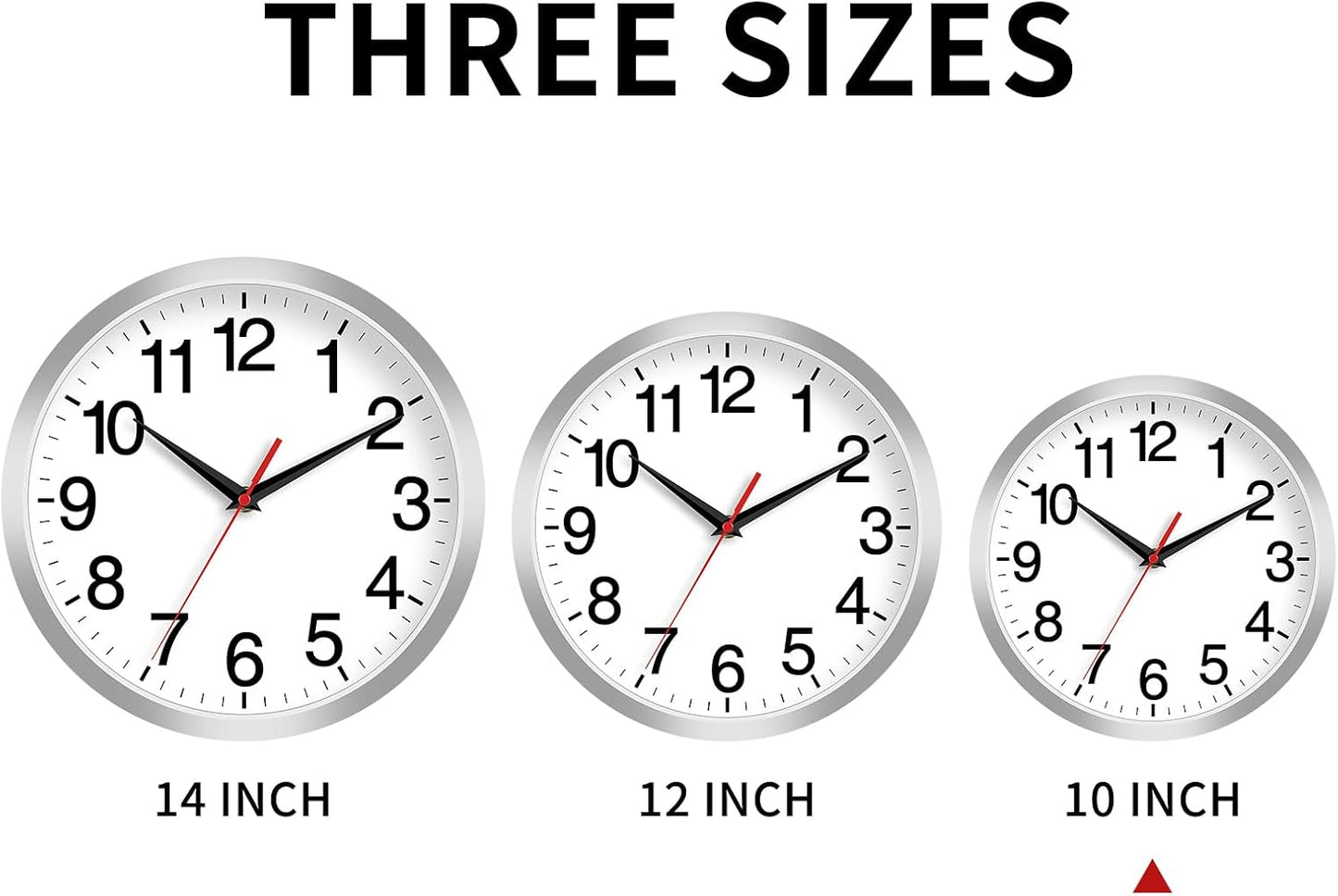 Rohioue Wall Clock Modern 8 Inch Battery Operated Silent Non Ticking Small Analog Clock for Living Room Office Home Bedroom Kitchen Bathroom(Black)