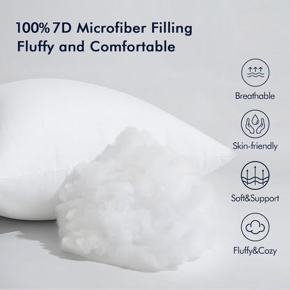 MIULEE Pack of 2 12x20 Inch Outdoor Pillow Inserts Waterproof Decorative Throw Pillow Insert, Rectangle Lumbar Garden Pillow Form for Patio Sofa Couch