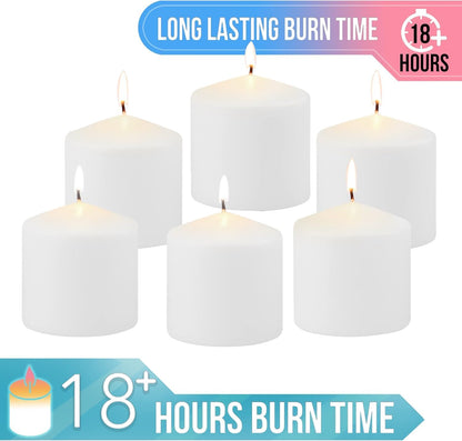 Stonebriar Unscented White Tall Pillar Candles, 65 Hour Burning Candle Pillars, Perfect for Decor, Weddings, Emergencies 3" X 6", 6 count