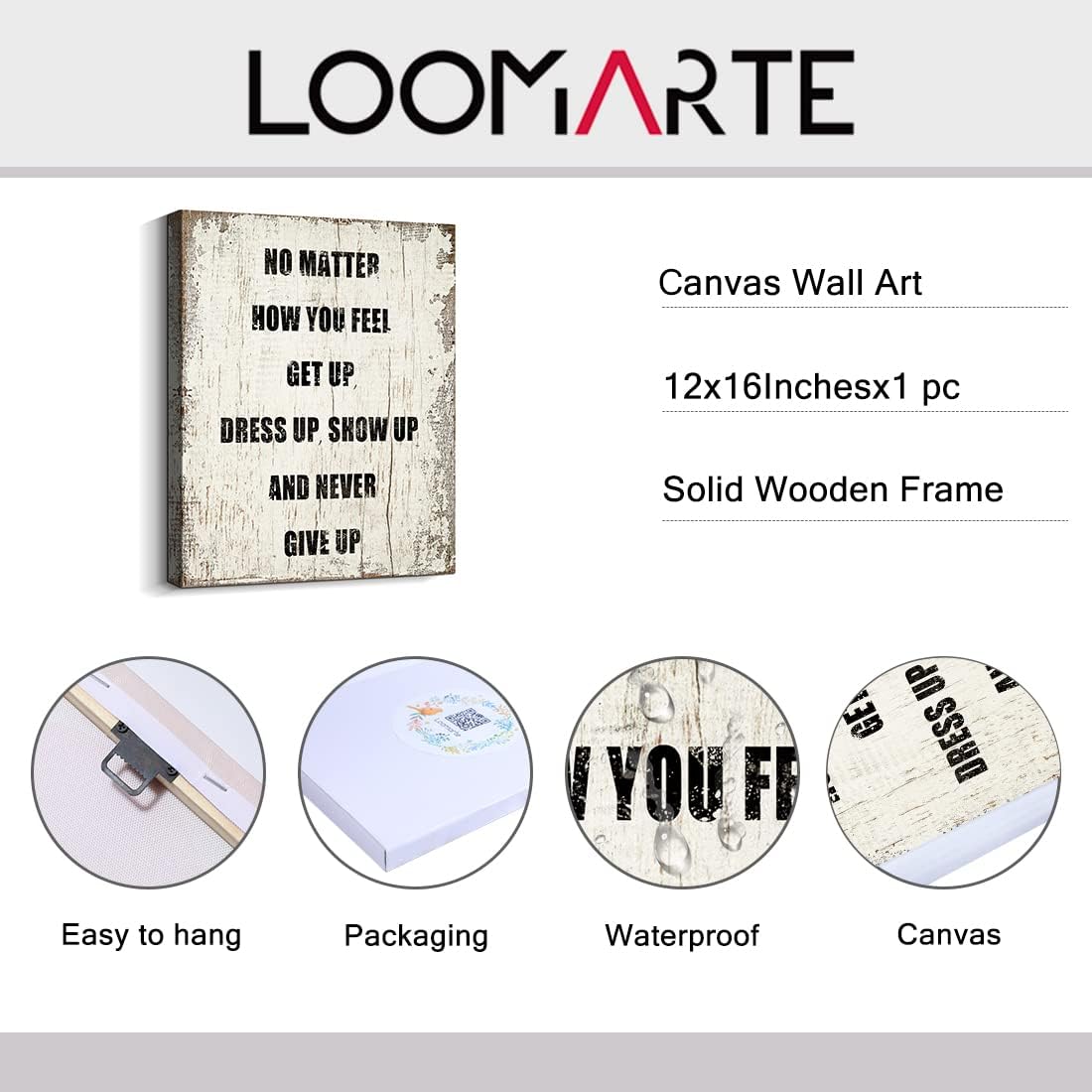 Quotes Wall Decor Enjoy the Little Things Sign Family Wall Signs Canvas Prints Rustic Wooden Wall Art Wood Pictures for Living Room Bedroom Office Home Decor, 6 X 17 Inch Framed
