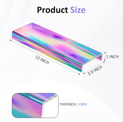 Sezanrpt Acrylic Shelf Riser 12x4.7x3 pack of 2, Desktop Rectangular Acrylic Tray Pedestal Stand for Funko Pop Figure, Bags, 12x4.7x3 Inch