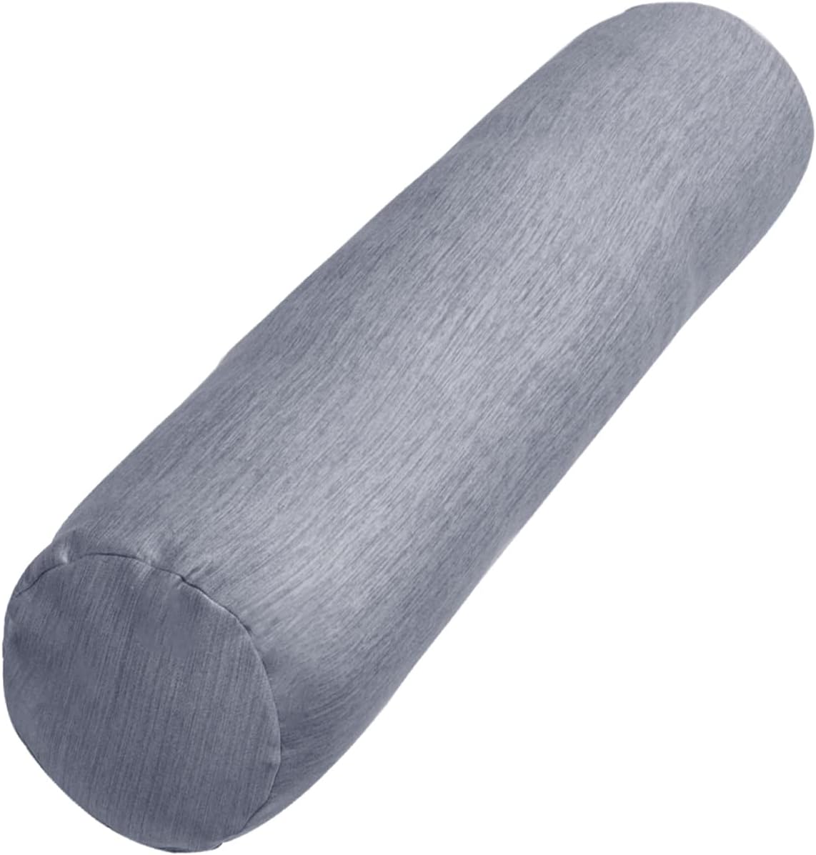 1 MIDDLE ONE Body Pillow for Adults, Bolster Pillow with Removable Velvet Cover, Long Round Cervical Roll Pillow, 47 x 7.87 Inches, Grey
