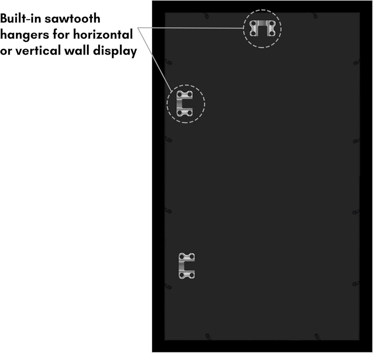 Americanflat 16x20 Picture Frame with Polished Plexiglass - Black Picture Frame - Wide Photo Frames Made of Engineered Wood for Vertical or Horizontal Wall Display - Epic Collection - Black - Colors A