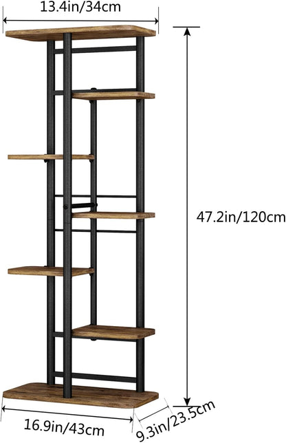 LINZINAR Plant Stand Indoor 4 Tier 5 Potted Multiple Plant Shelf Stands for Garden Corner Balcony Living Room Black