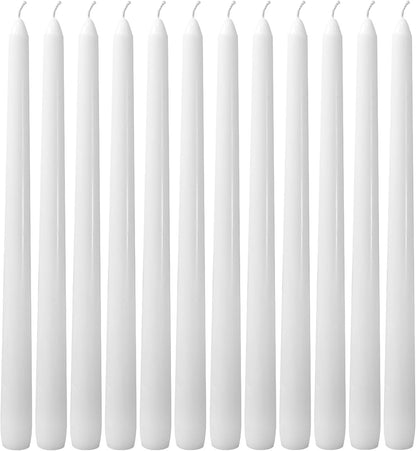4 Pack White Taper Candles丨Taper Candles 10 Inch Dripless丨Unscented & Smokeless Candlesticks Bulk丨7-8 Hours Long Burning Tall Candles丨Ideal for Christmas Weddings Parties Dinner
