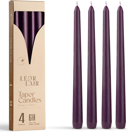 Leor & Lair Ivory Taper Candles - 4 Pack 10" Ivory Candlesticks - Unscented Cream Candle Sticks for Home Decoration, Holiday Tables, Weddings, Restaurants & Business Events