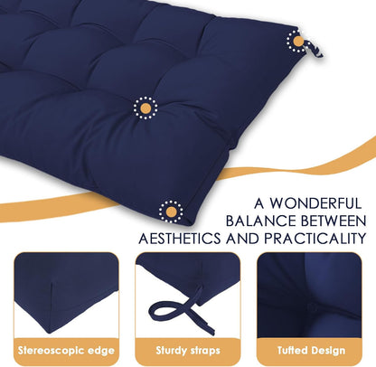 MTMR Outdoor Bench Cushion-44X19 Water-Repellent Tufted Porch Swing Cushions with High Elasticity PP Cotton and Ties Fade-Resistant Patio Outdoor Chair Cushion for Bench Furniture, Indoor Seat Cushion