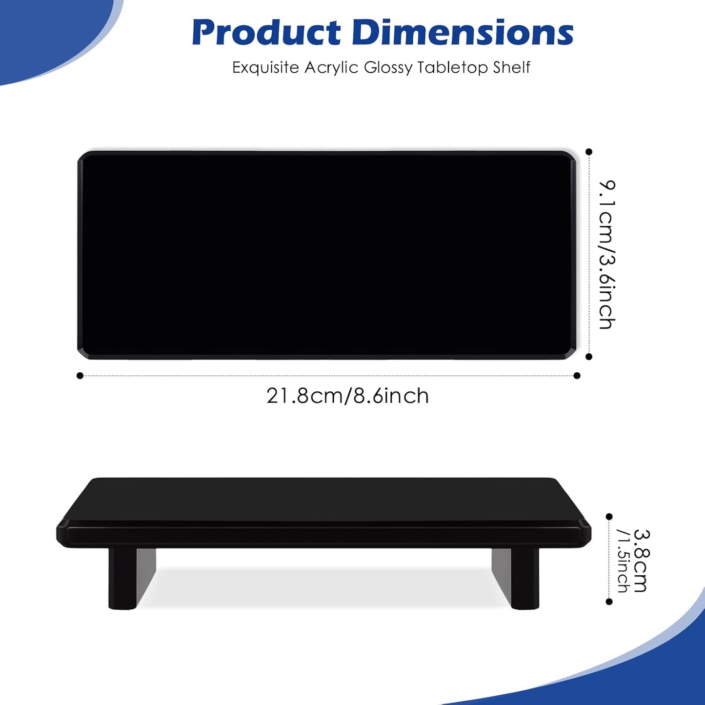 Chivalral Acrylic Bathroom Counter Tray: Water-Resistant Kitchen and Bathroom Tray Countertop Decor,Perfect for Soap Dish,Vanity,Plant,Candle Decor,and Riser Organizer-Small